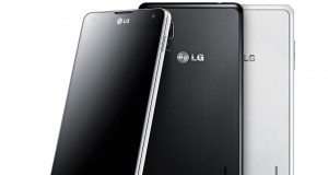 LG Optimus G stehend weiß schwarz