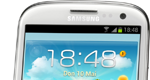 Samsung Galaxy S3 in weiß stehend