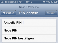 PIN eingeben iPhone 5