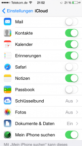 iCloud beim iPhone