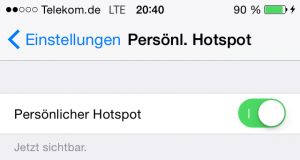 Persönlicher iPhone Hotspot