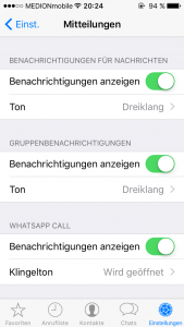 WhatsApp Push-Benachrichtigung