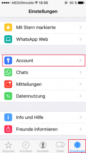 WhatsApp Nummer ändern Einstellungen Account