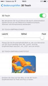 3D Touch iPhone einschalten