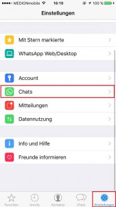 WhatsApp Einstellungen und Chats