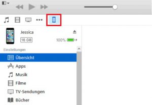 iTunes iPhone auswählen